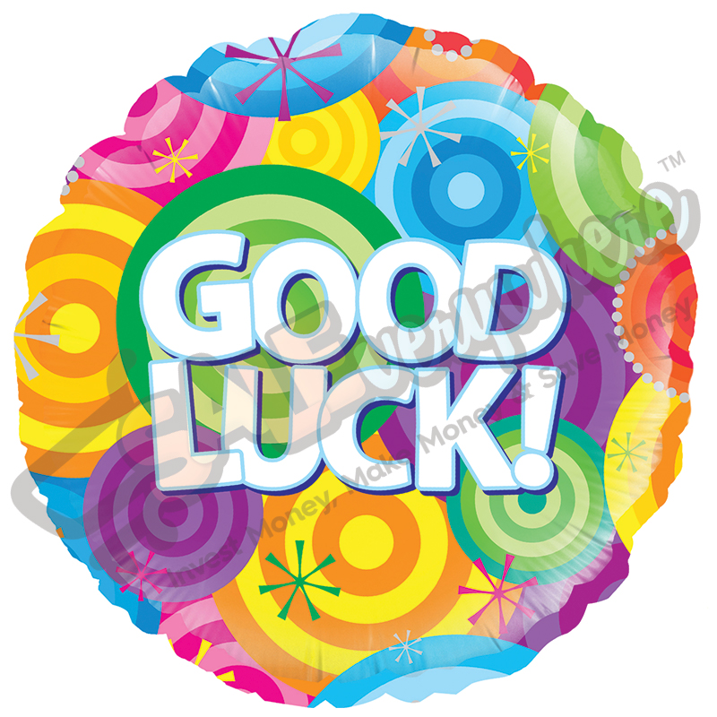 Rainbow Circles Good Luck 18" | 46cm Helium Foil Balloon