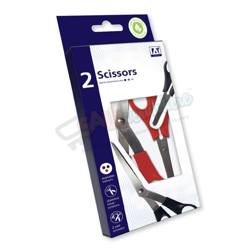 A* Scissors Assorted Colours, Pack of 2